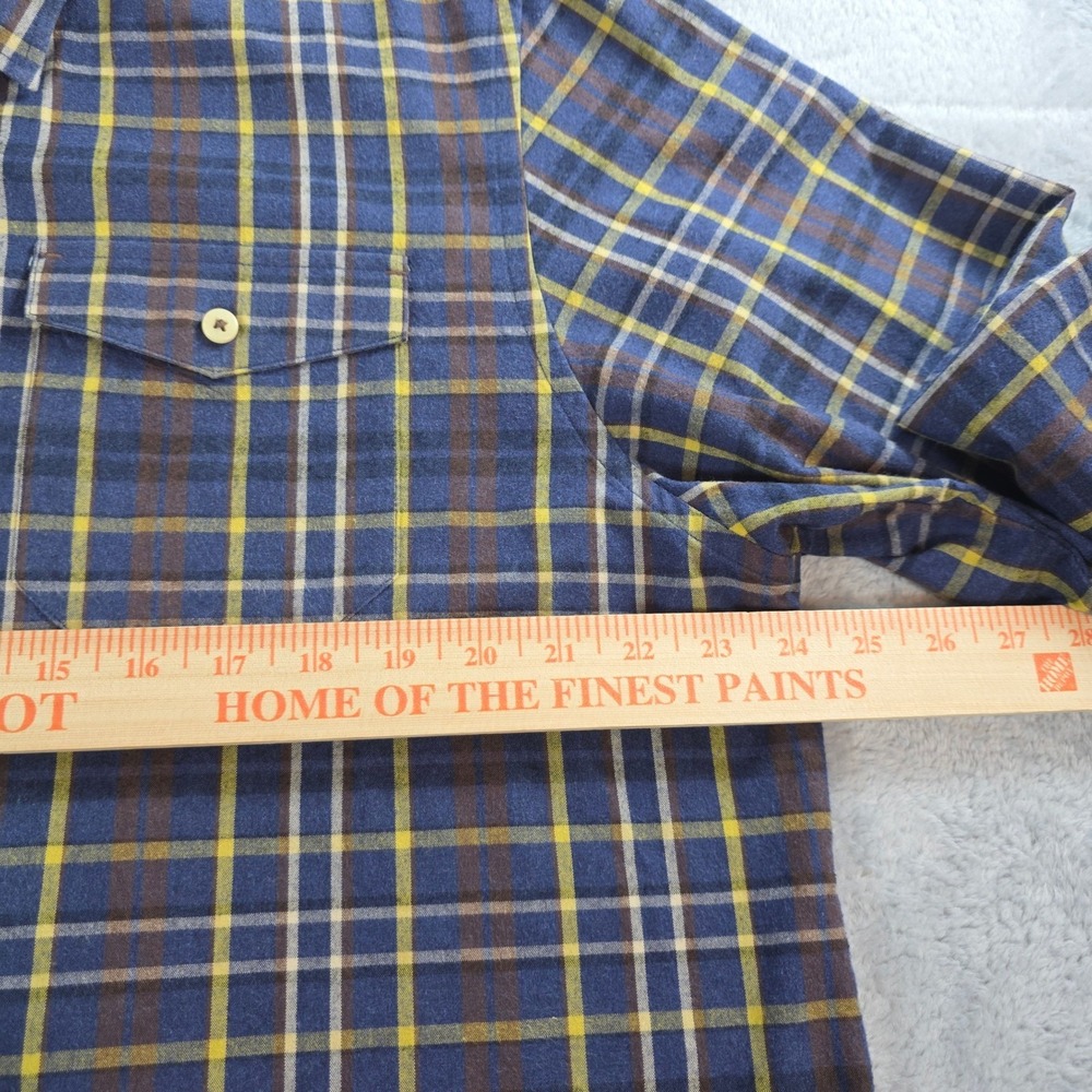 Tommy Bahama Mens XL Blue Yellow Plaid Button Down Shirt Long Sleeve Cotton - Picture 4 of 8